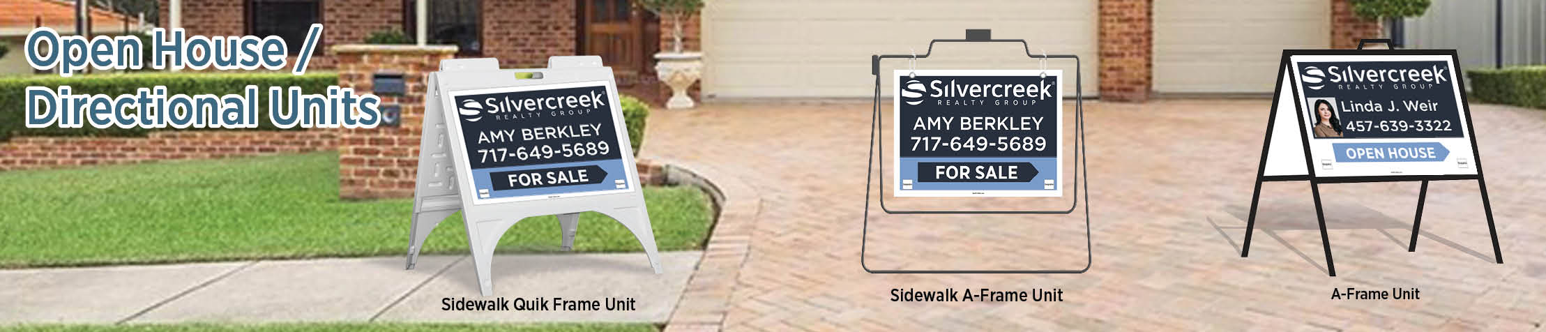 Silvercreek Realty Group Real Estate Open House/Directional Units - SCR approved vendor real estate Sidewalk A-Frame signs | BestPrintBuy.com