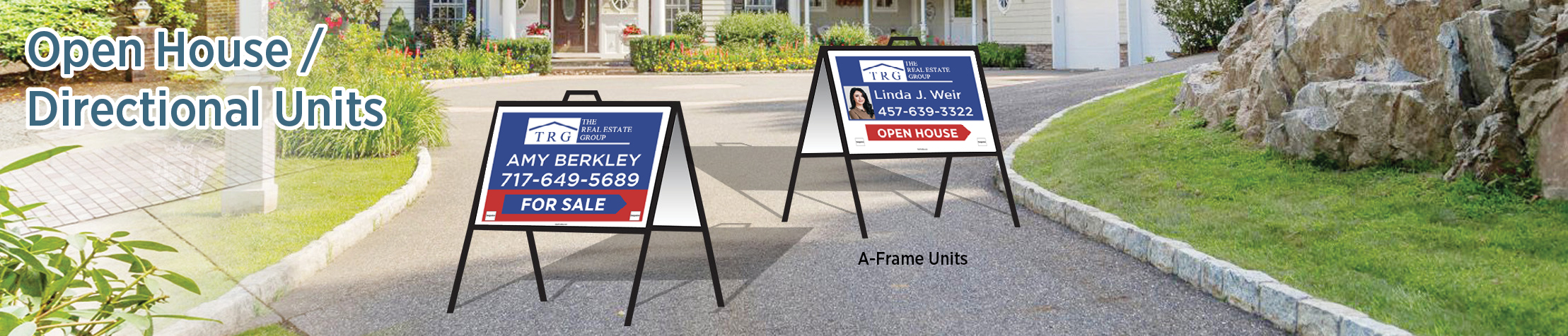 The Real Estate Group Real Estate Open House/Directional Units - TRG directional real estate signs | BestPrintBuy.com