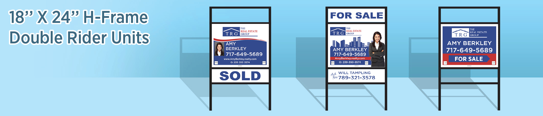 The Real Estate Group Real Estate H-Frame Double Rider Units - TRG real estate signs | BestPrintBuy.com