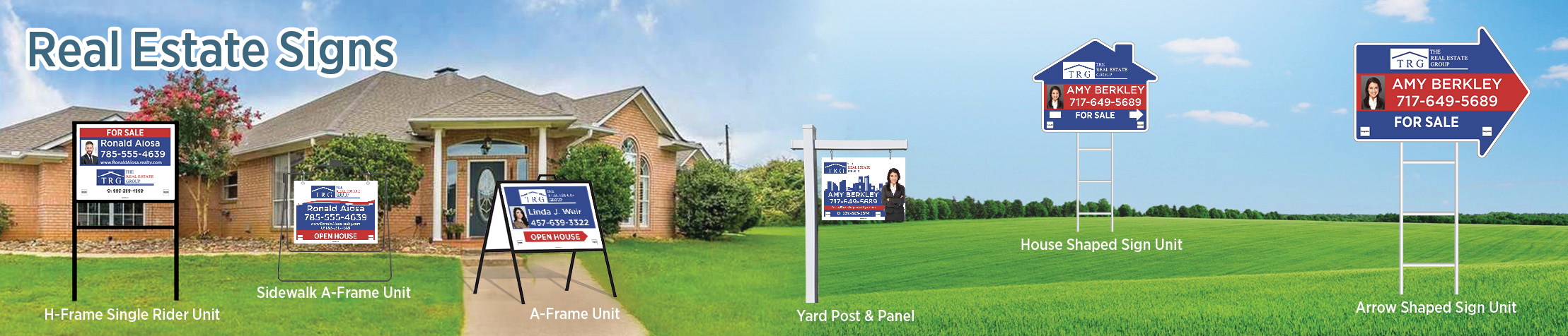 The Real Estate Group Real Estate Signs - TRG real estate signs - H-Frame Units, Directional Signs, A-Frame Units, Yard Post and Panel | BestPrintBuy.com