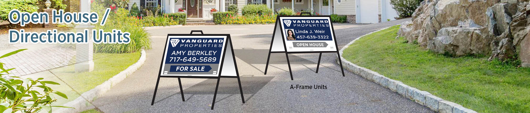 Vanguard Properties Real Estate Open House/Directional Units - directional real estate signs | BestPrintBuy.com