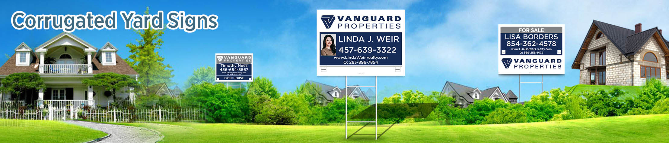 Vanguard Properties Real Estate Corrugated Yard Signs - VP real estate signs | BestPrintBuy.com