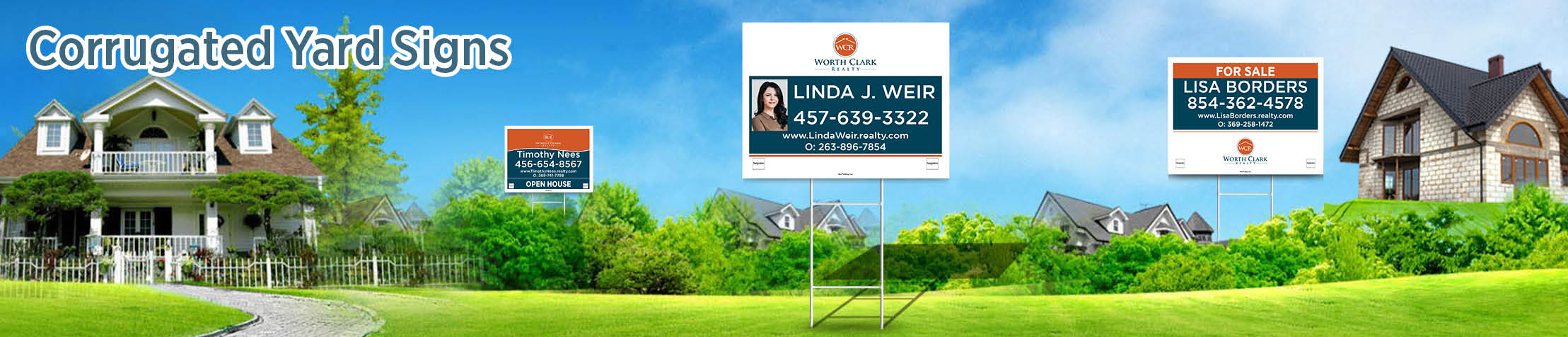 Worth Clark Realty Real Estate Corrugated Yard Signs - WCR approved vendor real estate signs | BestPrintBuy.com