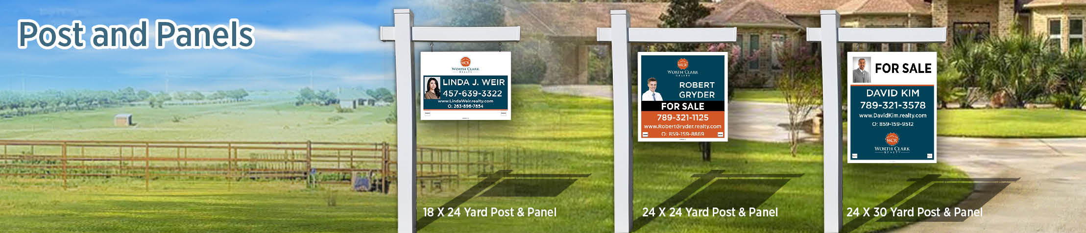 Worth Clark Realty Real Estate Post and Panel - WCR approved vendor real estate signs | BestPrintBuy.com
