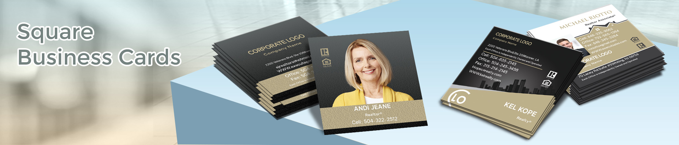 Century 21 Real Estate Square Business Cards - Century 21  - Modern, Unique Business Cards for Realtors with a Glossy or Matte Finish | BestPrintBuy.com