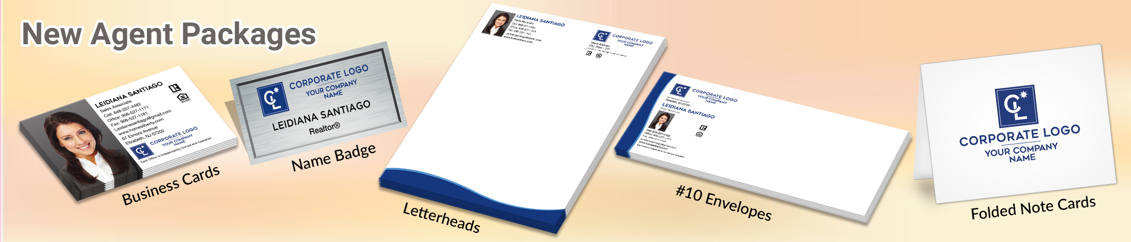Coldwell Banker Real Estate Gold, Silver and Bronze Agent Packages - personalized business cards, letterhead, envelopes and note cards | BestPrintBuy.com