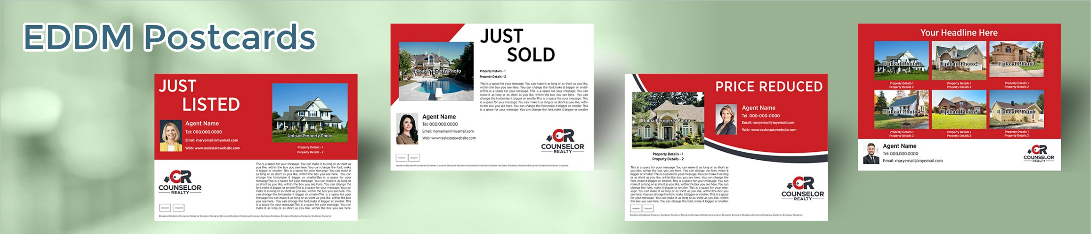 Counselor Realty Real Estate EDDM Postcards - Counselor Realty personalized Every Door Direct Mail Postcards | BestPrintBuy.com