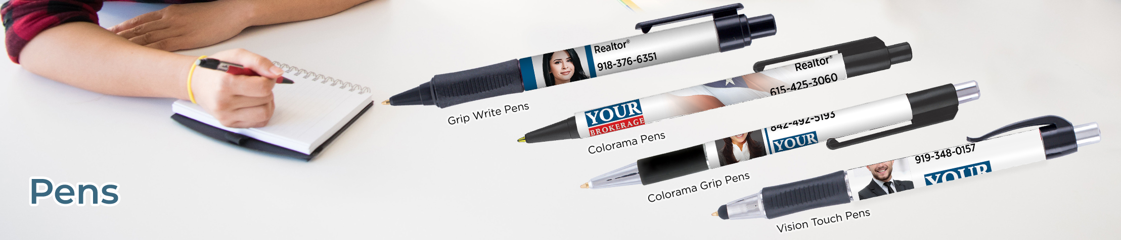 Counselor Realty Real Estate Personalized Pens - promotional products: Grip Write Pens, Colorama Pens, Vision Touch Pens, and Colorama Grip Pens | BestPrintBuy.com