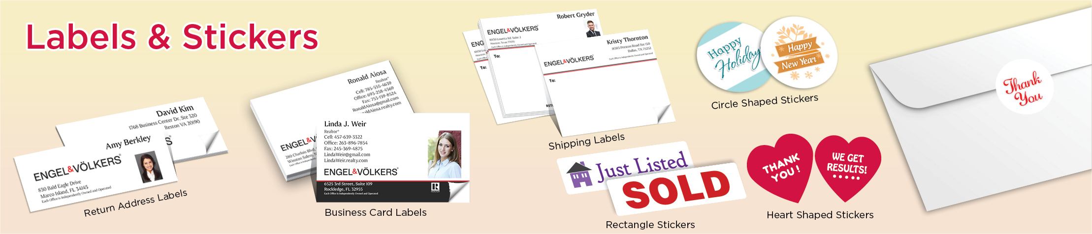 Engel Volkers Real Estate Labels and Stickers - MHRS business card labels, return address labels, shipping labels, and assorted stickers | BestPrintBuy.com