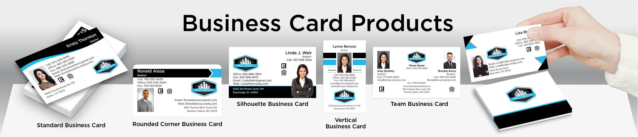 Halo Realty Real Estate Business Card Products - Halo Realty  - Unique, Custom Business Cards Printed on Quality Stock with Creative Designs for Realtors | BestPrintBuy.com