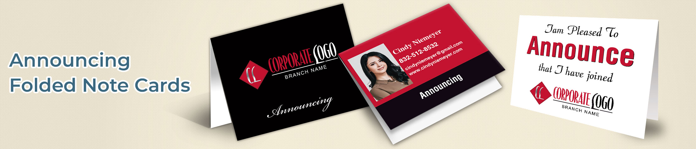 HomeSmart Real Estate Announcing Folded Note Cards - HomeSmart Real Estate note card stationery | BestPrintBuy.com