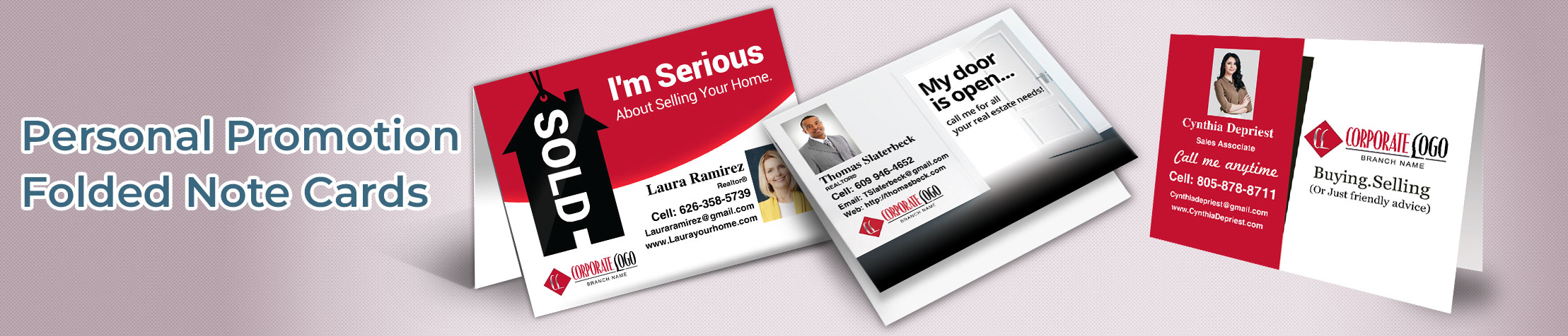 HomeSmart Real Estate Just a Note Folded Note Cards - HomeSmart Real Estate note card stationery | BestPrintBuy.com