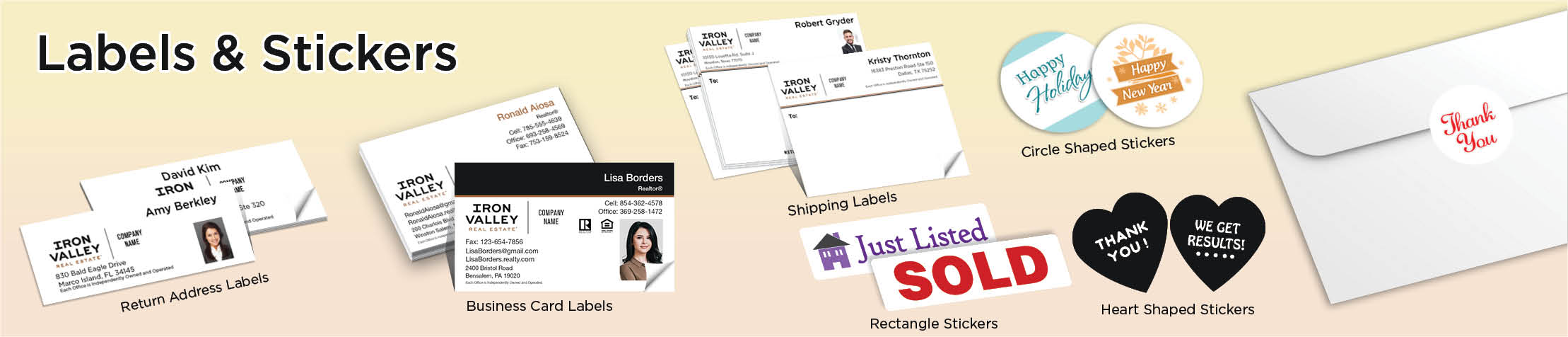 Iron Valley Real Estate Labels and Stickers - MHRS business card labels, return address labels, shipping labels, and assorted stickers | BestPrintBuy.com