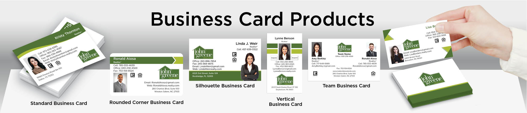 John Greene Realtor Real Estate Business Card Products - John Greene Realtor  - Unique, Custom Business Cards Printed on Quality Stock with Creative Designs for Realtors | BestPrintBuy.com