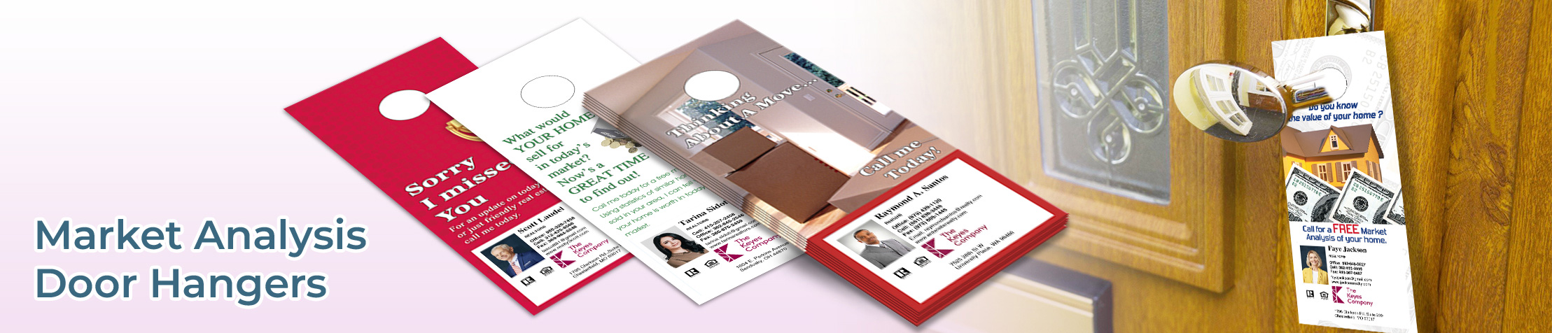 The Keyes Company Market Analysis Door Hangers - The Keyes Company Door Knockers for Realtors | BestPrintBuy.com