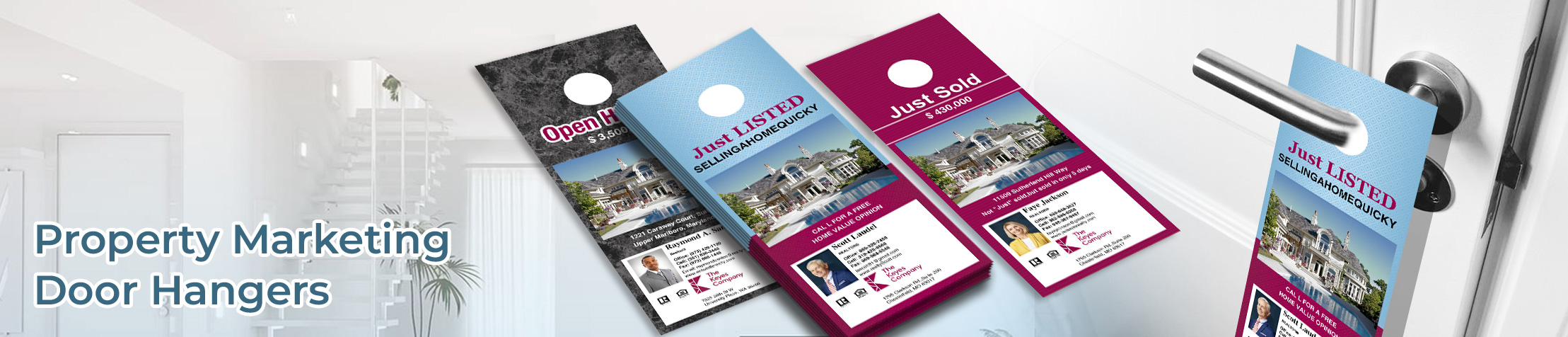 The Keyes Company Property Marketing Door Hangers - The Keyes Company Door Knockers for Realtors | BestPrintBuy.com