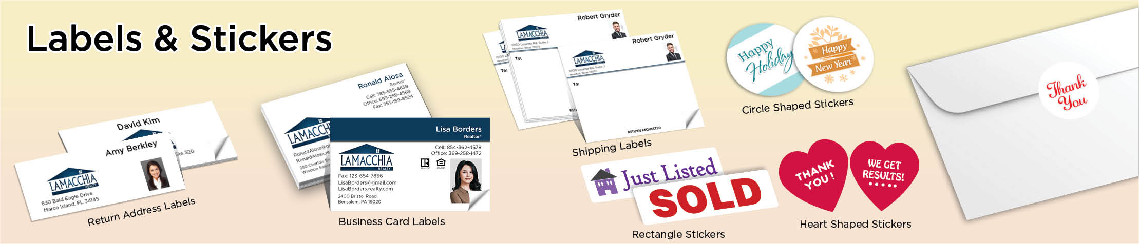 Lamacchia Realty Real Estate Labels and Stickers - MHRS business card labels, return address labels, shipping labels, and assorted stickers | BestPrintBuy.com