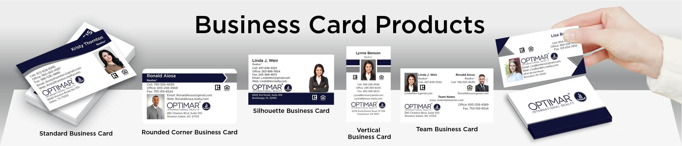 Optimar International Real Estate Business Card Products - Optimar International  - Unique, Custom Business Cards Printed on Quality Stock with Creative Designs for Realtors | BestPrintBuy.com