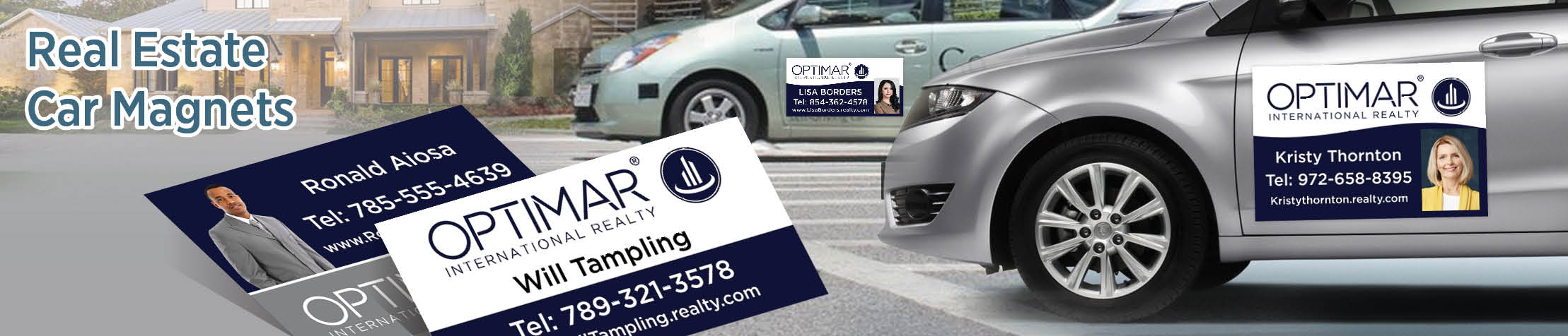 Optimar International Real Estate Car Magnets - Custom car magnets for realtors, with or without photo | BestPrintBuy.com