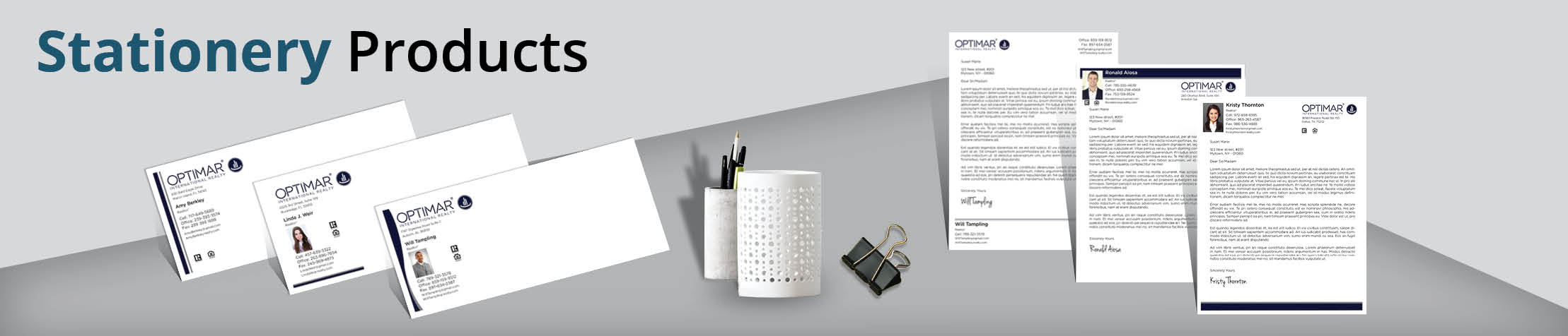 Optimar International Real Estate Stationery Products - Custom Letterhead & Envelopes Stationery Products for Realtors | BestPrintBuy.com
