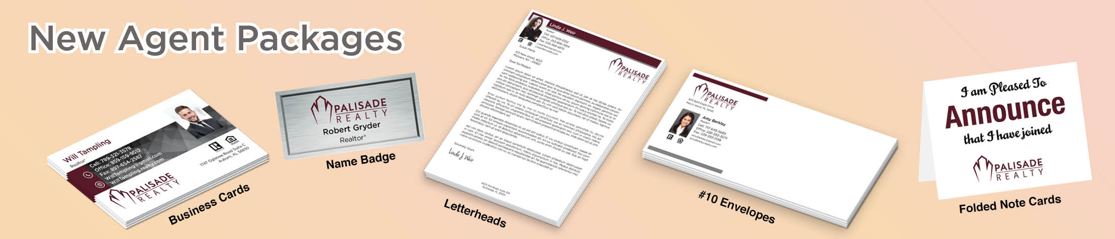 Palisade Realty Real Estate Gold, Silver and Bronze Agent Packages - Palisade Realty approved vendor personalized business cards, letterhead, envelopes and note cards | BestPrintBuy.com