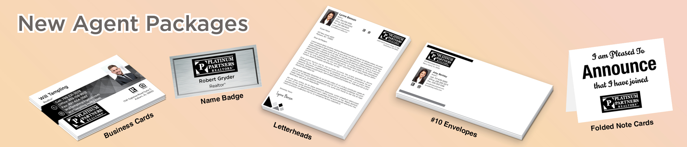 Platinum Partners Realtors Real Estate Gold, Silver and Bronze Agent Packages - Platinum Partners Realtors approved vendor personalized business cards, letterhead, envelopes and note cards | BestPrintBuy.com