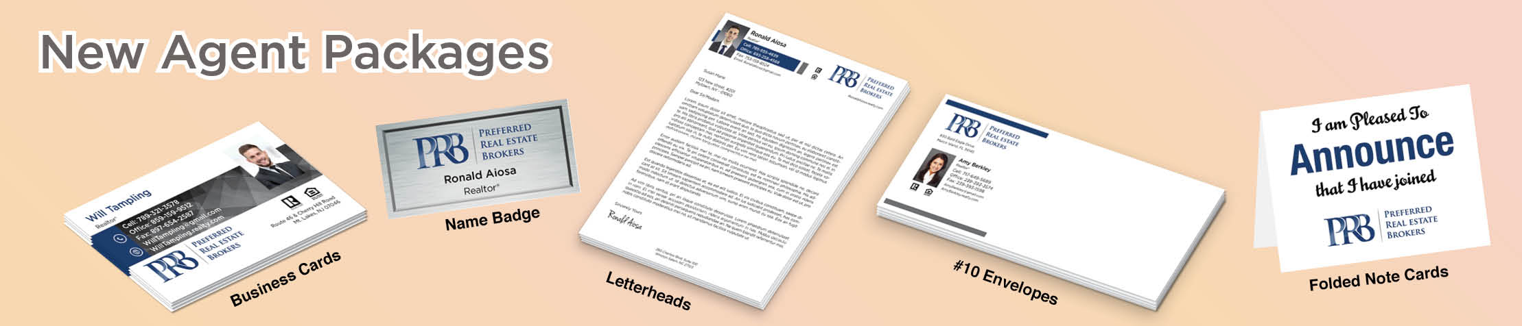 Preferred Real Estate Brokers Real Estate Gold, Silver and Bronze Agent Packages - Preferred Real Estate Brokers approved vendor personalized business cards, letterhead, envelopes and note cards | BestPrintBuy.com