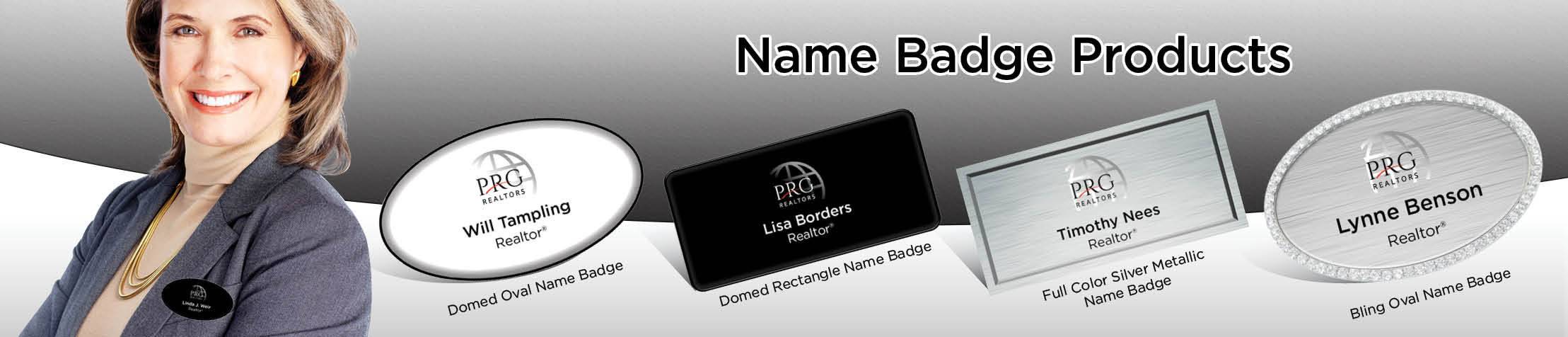 PRG Realtors Real Estate Name Badge Products - PRG Realtors Name Tags for Realtors | BestPrintBuy.com