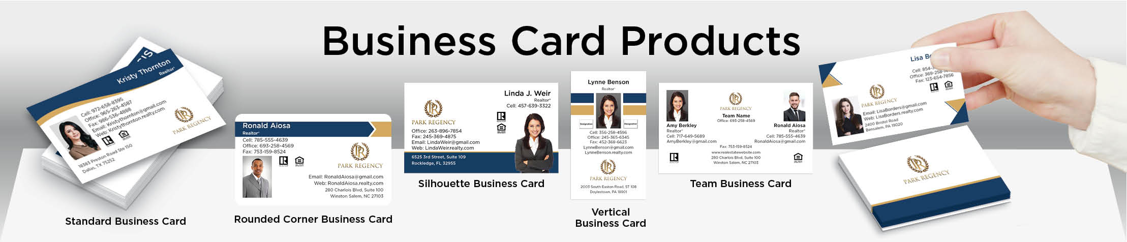 Park Regency Real Estate Business Card Products - Park Regency  - Unique, Custom Business Cards Printed on Quality Stock with Creative Designs for Realtors | BestPrintBuy.com