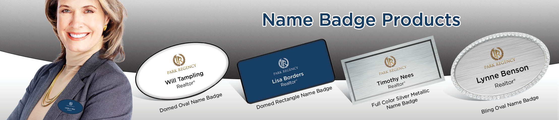 Park Regency Real Estate Name Badge Products - Park Regency Name Tags for Realtors | BestPrintBuy.com