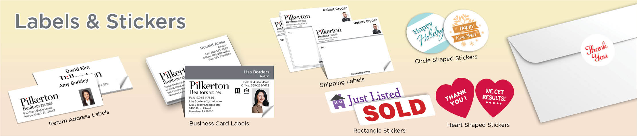 Pilkerton Realtors Real Estate Labels and Stickers - MHRS business card labels, return address labels, shipping labels, and assorted stickers | BestPrintBuy.com