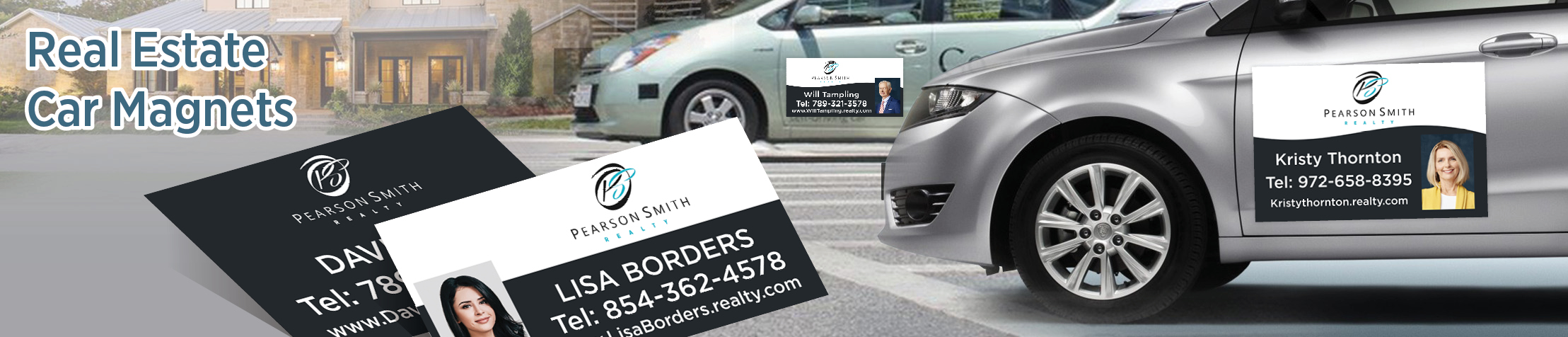 Pearson Smith Realty Real Estate Car Magnets - Custom car magnets for realtors, with or without photo | BestPrintBuy.com