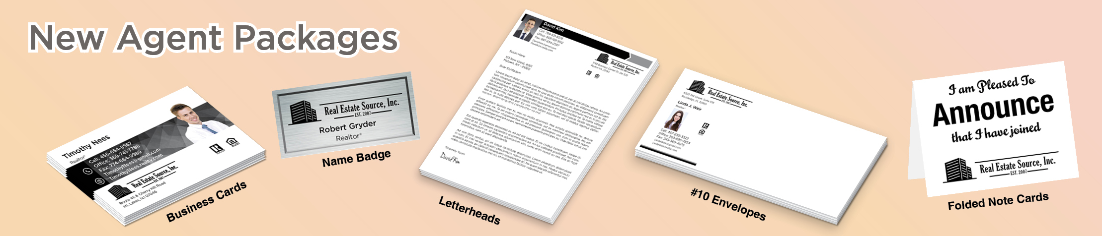 Real Estate Source Inc Real Estate Gold, Silver and Bronze Agent Packages - Real Estate Source Inc approved vendor personalized business cards, letterhead, envelopes and note cards | BestPrintBuy.com
