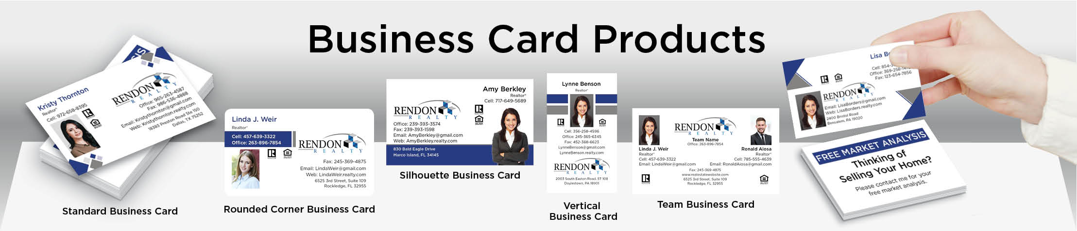 Rendon Realty Real Estate Business Card Products - Rendon Realty  - Unique, Custom Business Cards Printed on Quality Stock with Creative Designs for Realtors | BestPrintBuy.com