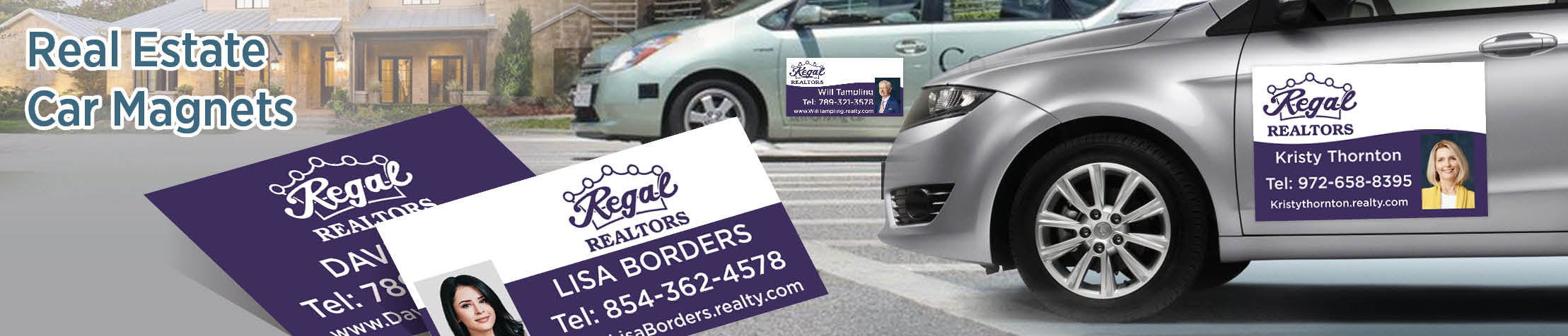 Regal Realtors Real Estate Car Magnets - Custom car magnets for realtors, with or without photo | BestPrintBuy.com