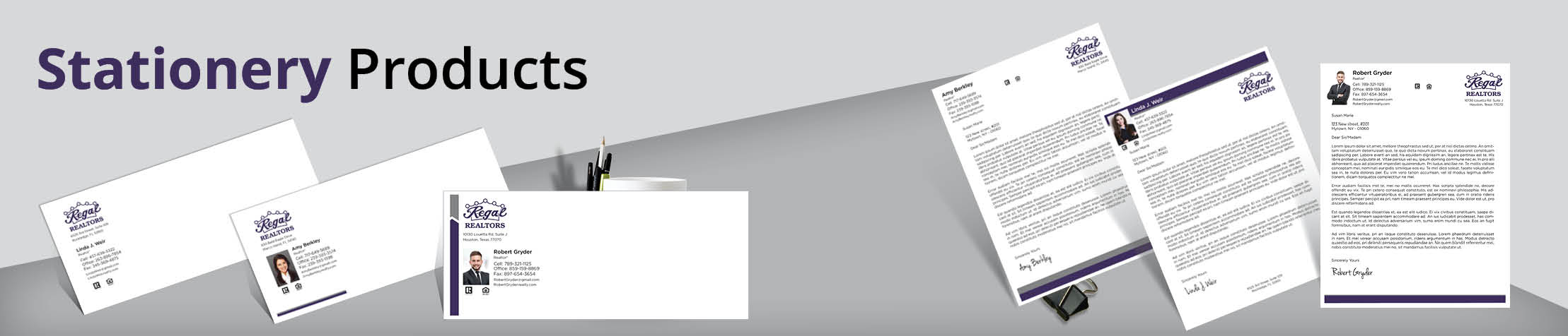 Regal Realtors Real Estate Stationery Products - Custom Letterhead & Envelopes Stationery Products for Realtors | BestPrintBuy.com