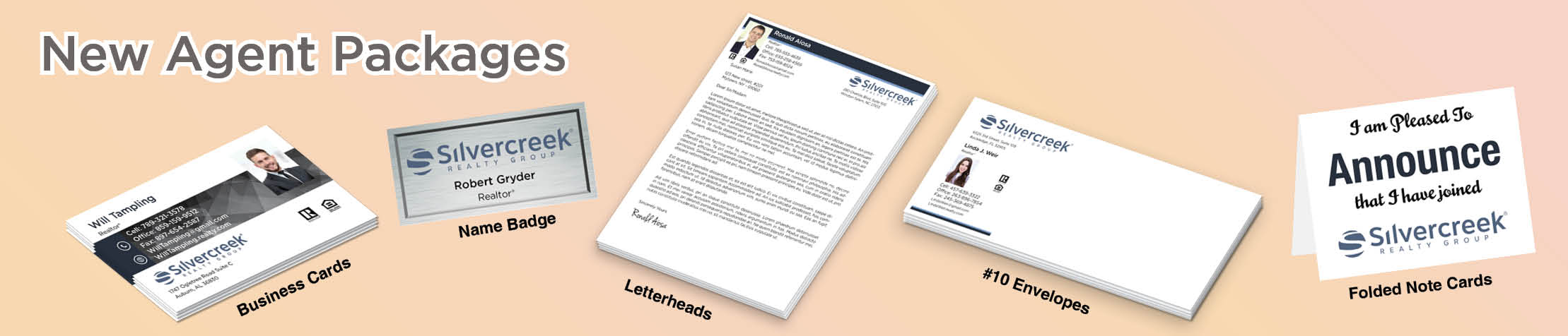 Silvercreek Realty Group Real Estate Gold, Silver and Bronze Agent Packages - Silvercreek Realty Group approved vendor personalized business cards, letterhead, envelopes and note cards | BestPrintBuy.com