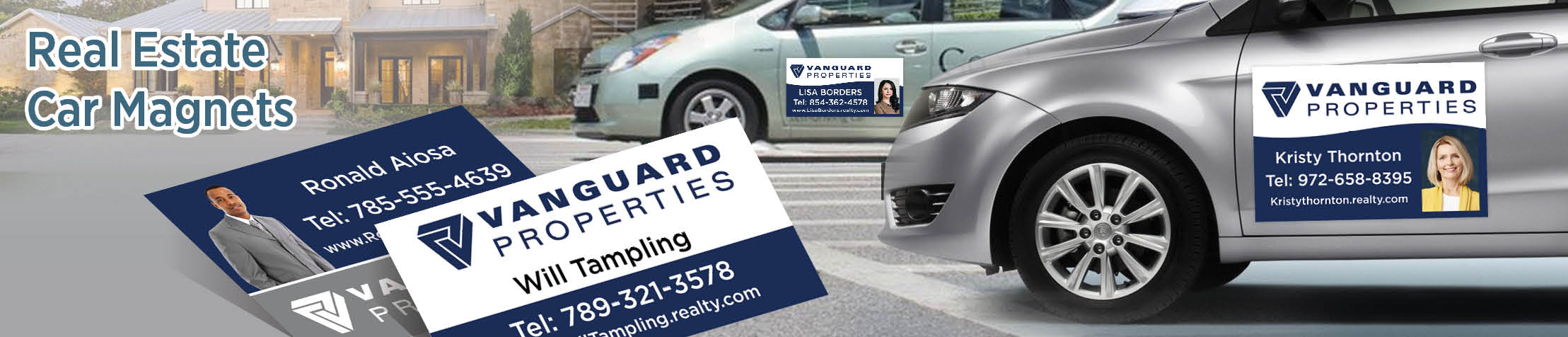 Vanguard Properties Real Estate Car Magnets - Custom car magnets for realtors, with or without photo | BestPrintBuy.com
