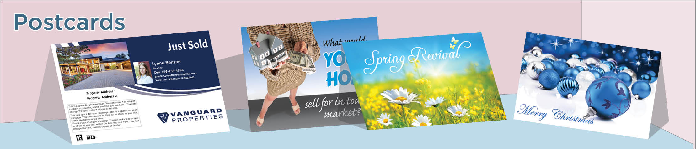 Vanguard Properties Real Estate Postcards - VP postcard templates and direct mail postcard mailing services | BestPrintBuy.com