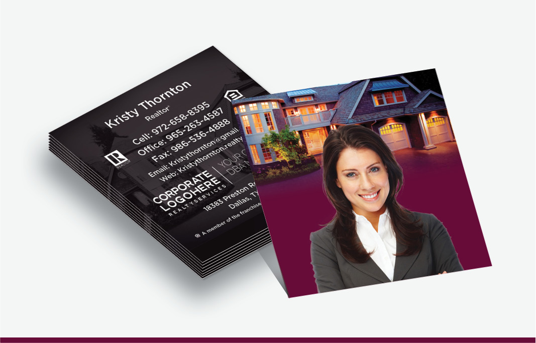 Berkshire Hathaway Real Estate Matching Two-Sided Square Business Cards - Berkshire Hathaway  - Modern, Unique Business Cards for Realtors | BestPrintBuy.com
