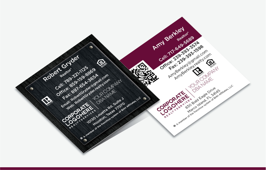 Berkshire Hathaway Real Estate Square Business Cards Without Photo - Berkshire Hathaway - Modern, Unique Business Cards for Realtors | BestPrintBuy.com