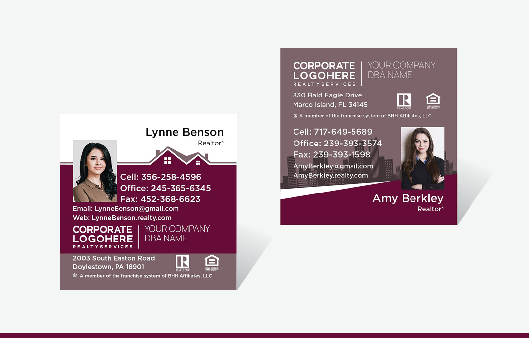 Berkshire Hathaway Real Estate Square Business Cards With Photo - Berkshire Hathaway - Modern, Unique Business Cards for Realtors | BestPrintBuy.com